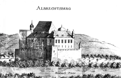 Vischer-Stich der Burg Albrechtsberg um 1672